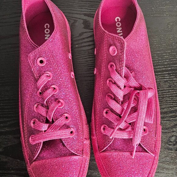 Hot Pink Glitter Converse - Picture 1 of 6